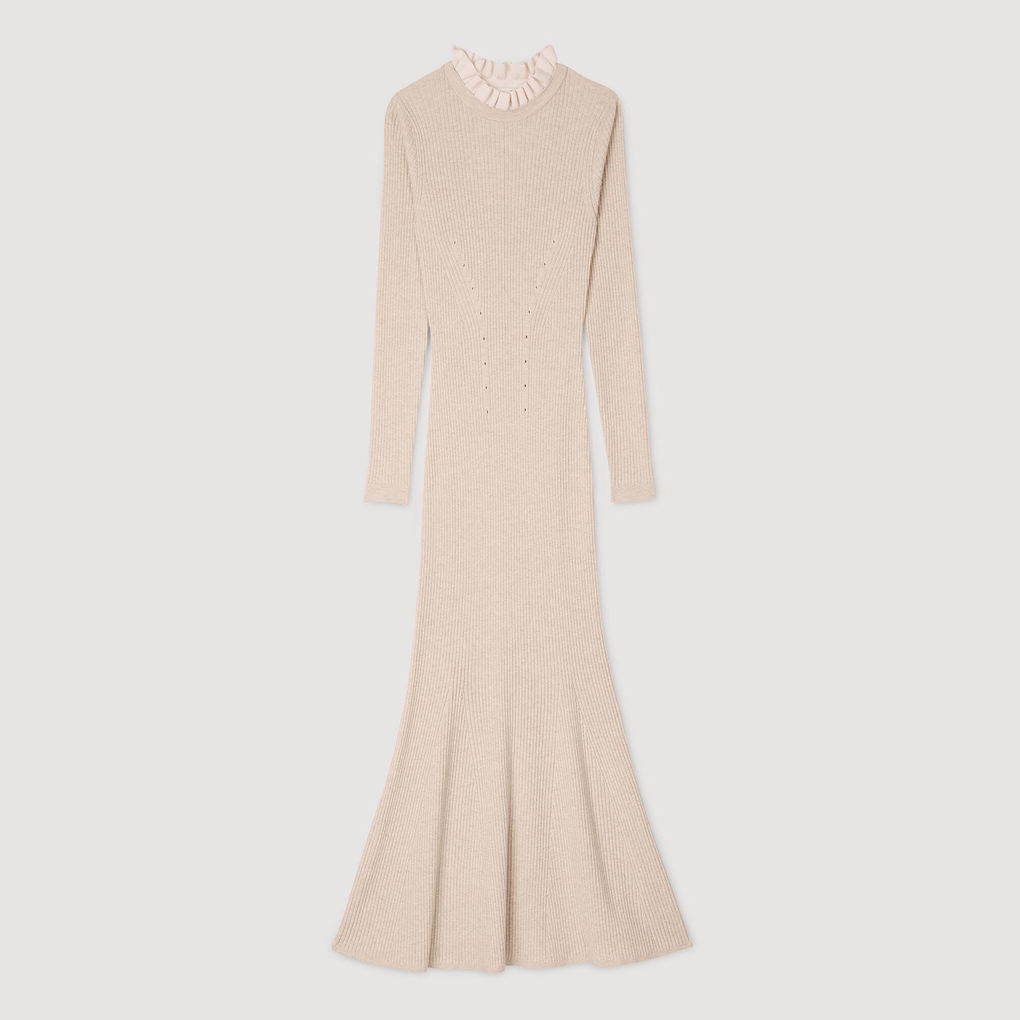 Knit Maxi Dress Beige