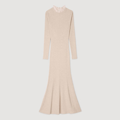 Knit Maxi Dress Beige