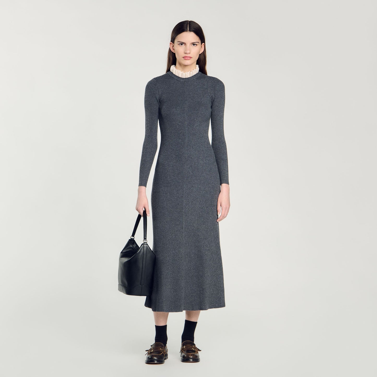 Knit Maxi Dress Dark Grey