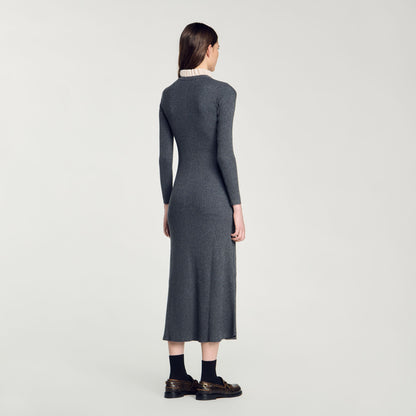 Knit Maxi Dress Dark Grey