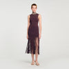 Cleopatre Fringed Knit Maxi Dress Brown