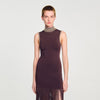 Cleopatre Fringed Knit Maxi Dress Brown