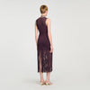 Cleopatre Fringed Knit Maxi Dress Brown