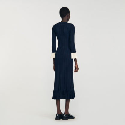 sandro knit dress sale Knit maxi dress in Ecru for Women