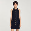 Peter Pan Collar Short Dress Black