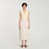 Pleated Maxi Dress Ecru