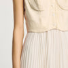 Pleated Maxi Dress Ecru