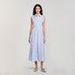 Amarante Stripy Embroidered Maxi Dress Sky Blue