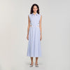 Amarante Stripy Embroidered Maxi Dress Sky Blue