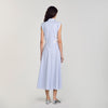 Amarante Stripy Embroidered Maxi Dress Sky Blue