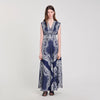 Orlina Bandana-Print Maxi Dress Blu / White