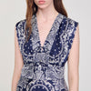 Orlina Bandana-Print Maxi Dress Blu / White