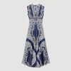 Orlina Bandana-Print Maxi Dress Blu / White