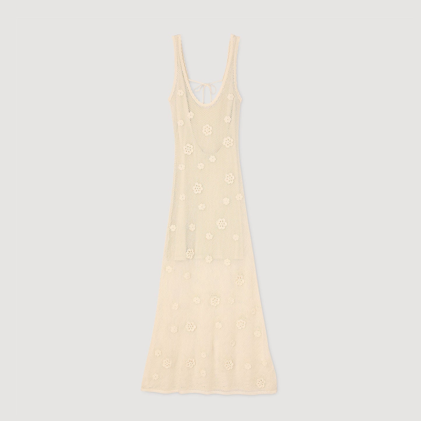 Bouquet Knit Maxi Dress Ecru