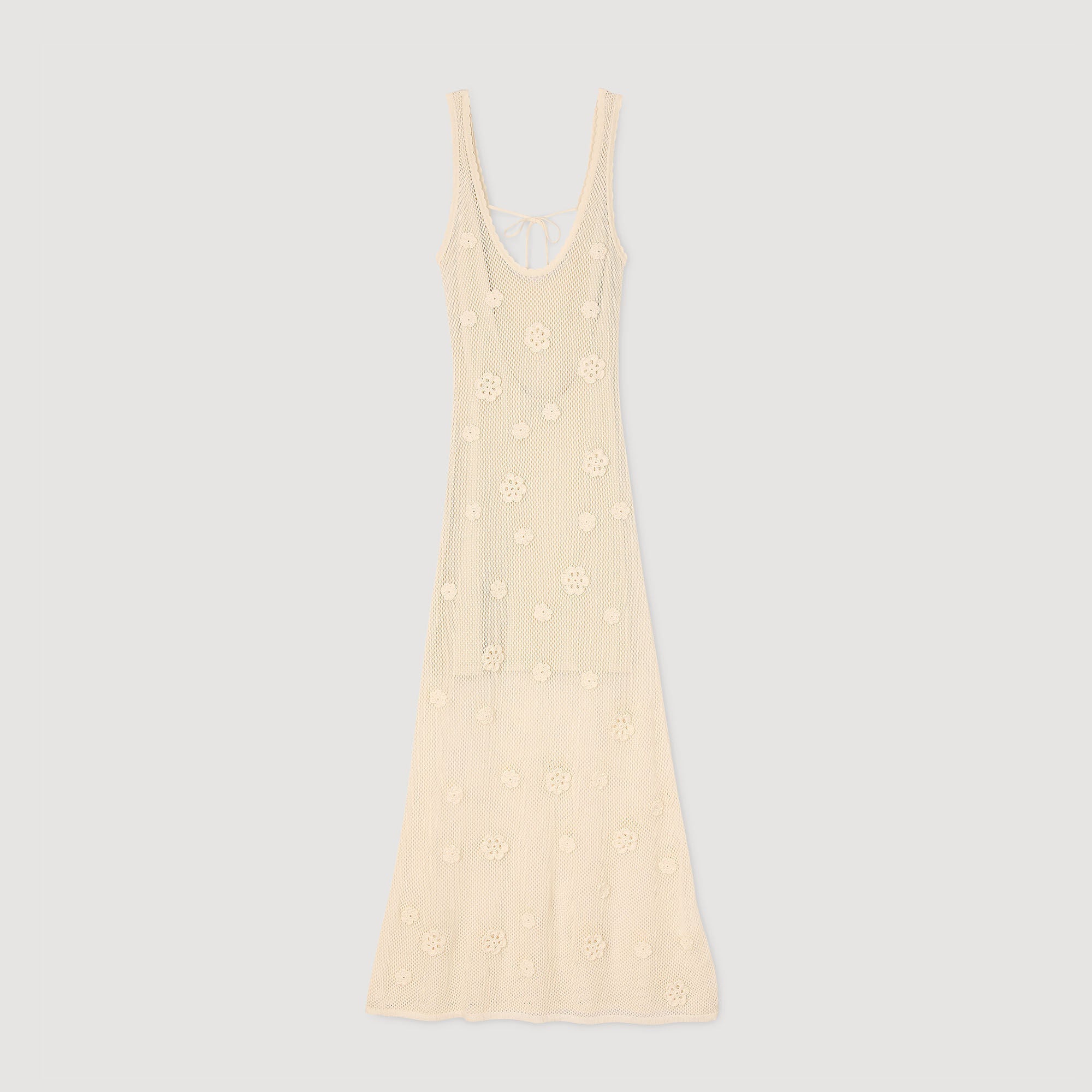 Bouquet Knit Maxi Dress Ecru