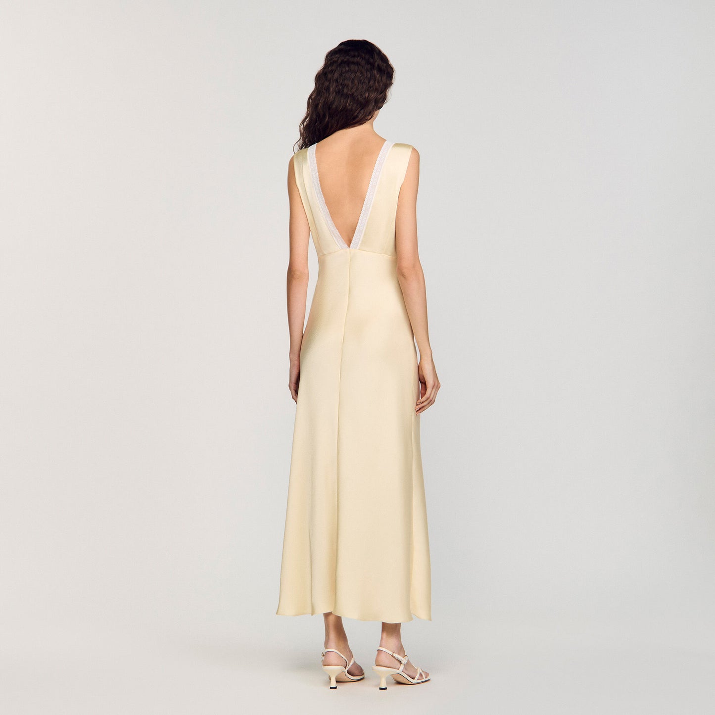 Noelle Satin-Effect Maxi Dress Yellow