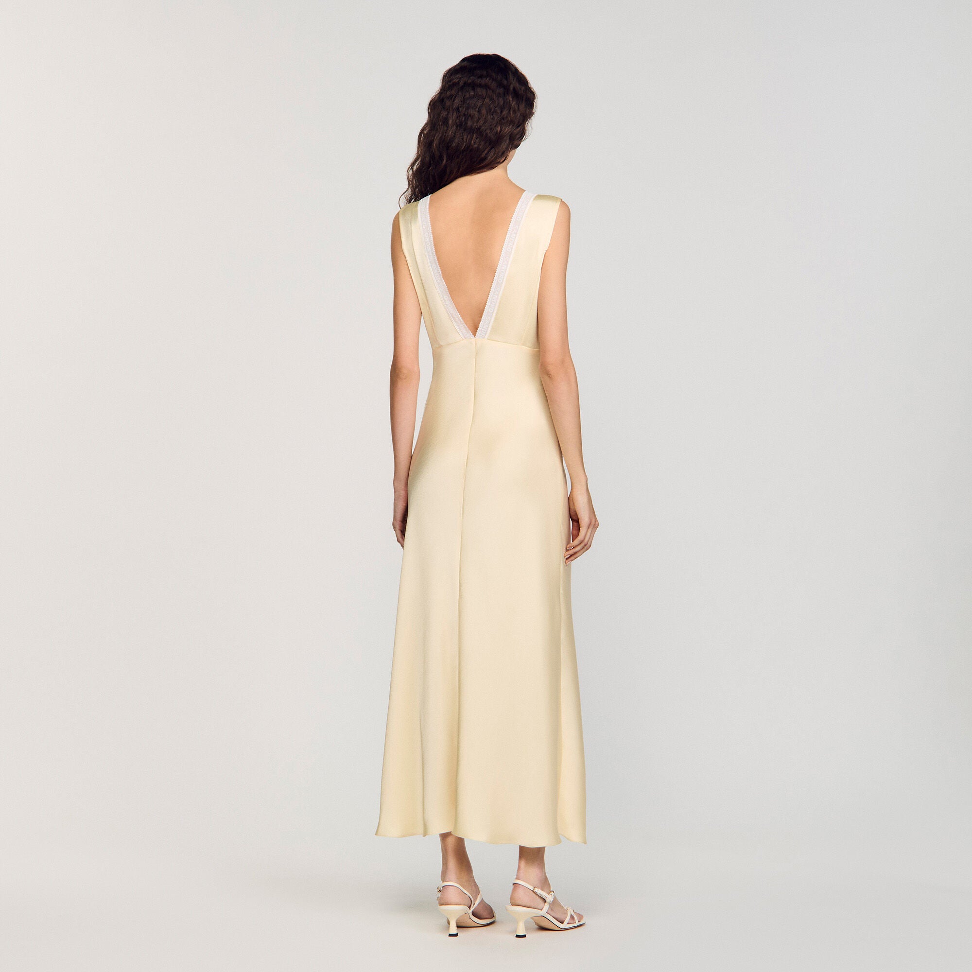 Noelle Satin-Effect Maxi Dress Yellow