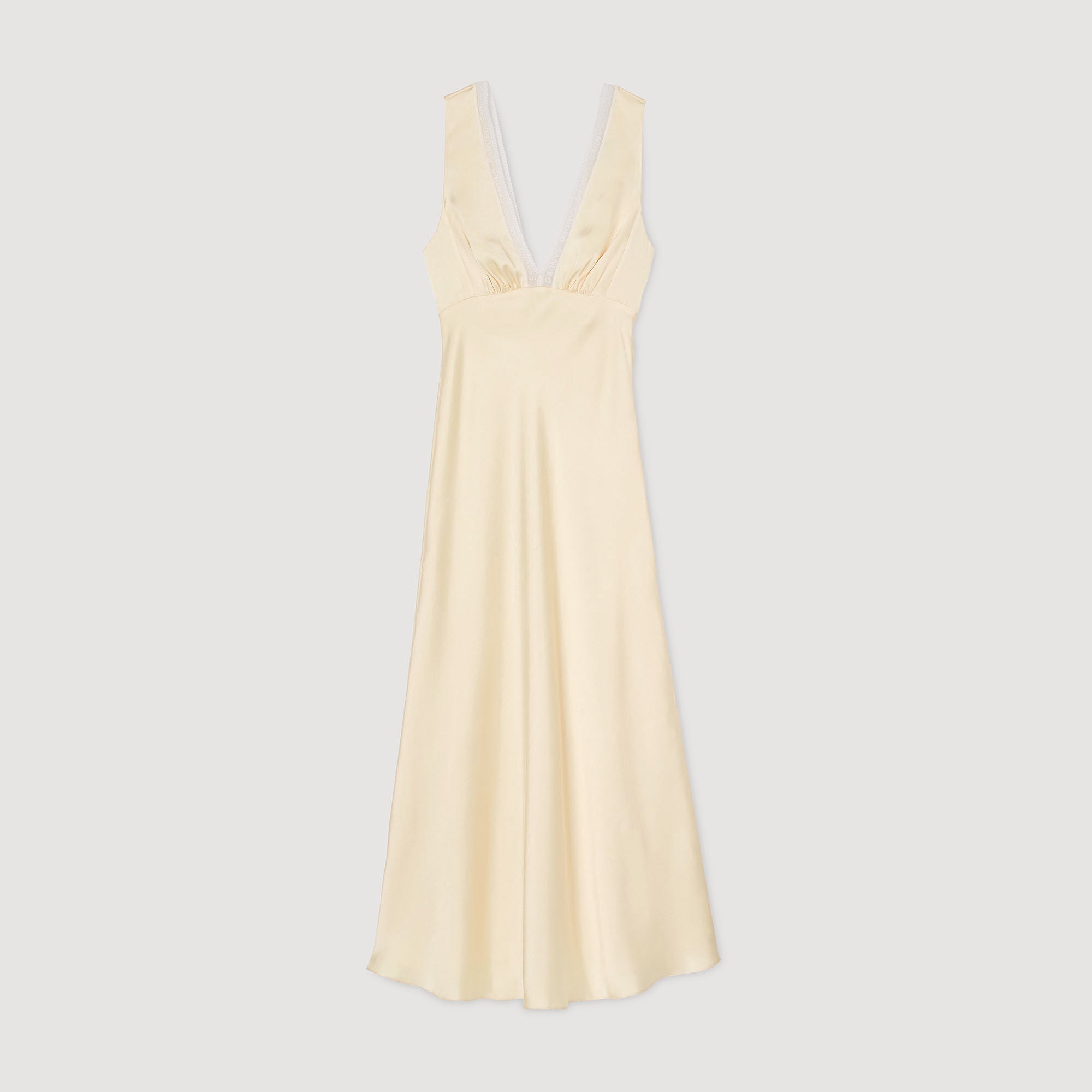 Noelle Satin-Effect Maxi Dress Yellow