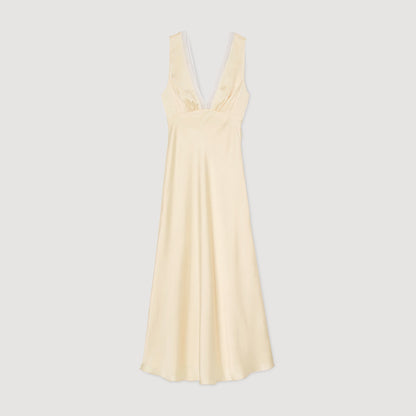 Noelle Satin-Effect Maxi Dress Yellow