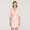 Melbourne Floral Print Short Dress Pink / Ecru