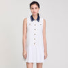 Lune Short Dress With Contrasting Collar White