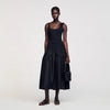 Lolie Long Dual-Material Dress Black