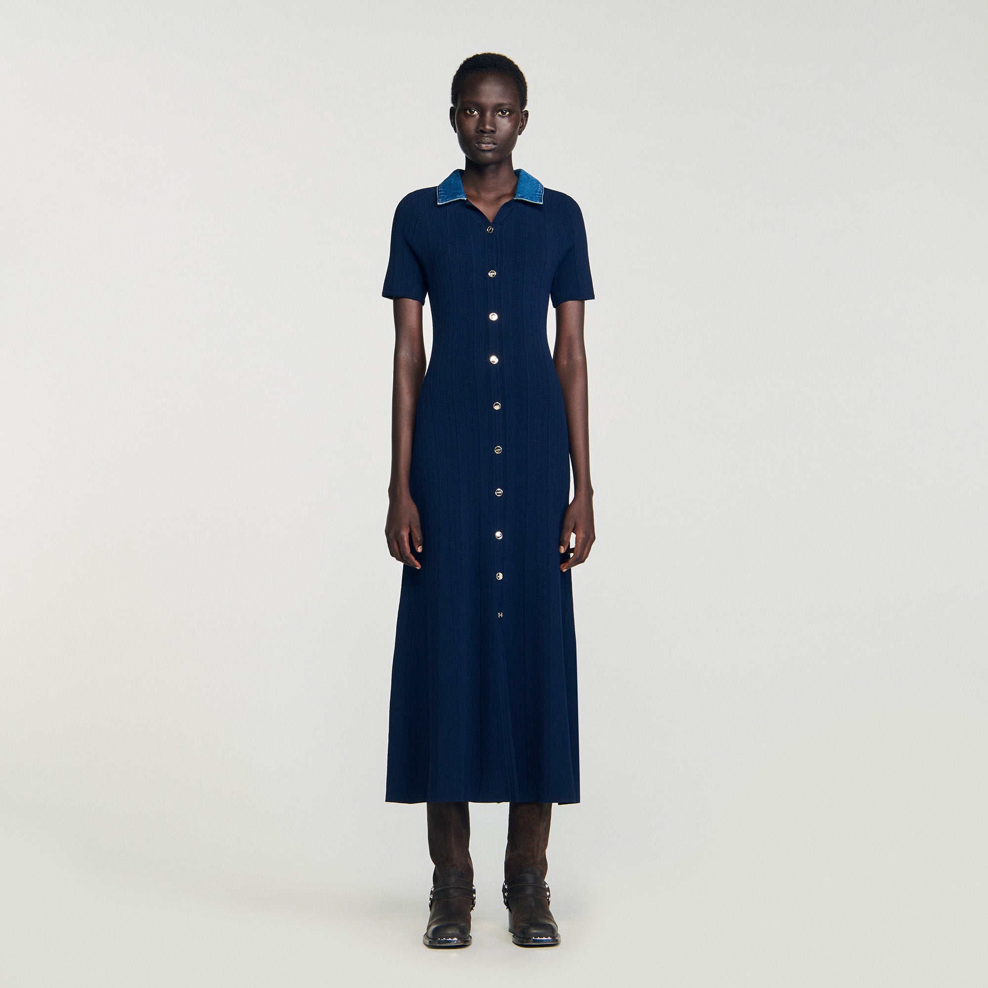 sandro kayle denim dress Sandro Dress: French Denim Mid Length Dress For Women... From Shunlifacai669, $131.61 In Bulk