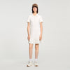 Short Knit Dress With Polo Neck Ecru