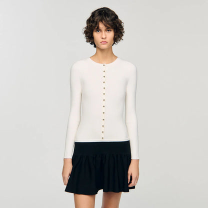 Maelya Cropped Two-Tone Dress Ecru / Black