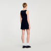 Fiorella Short Velvet Knit Dress Black