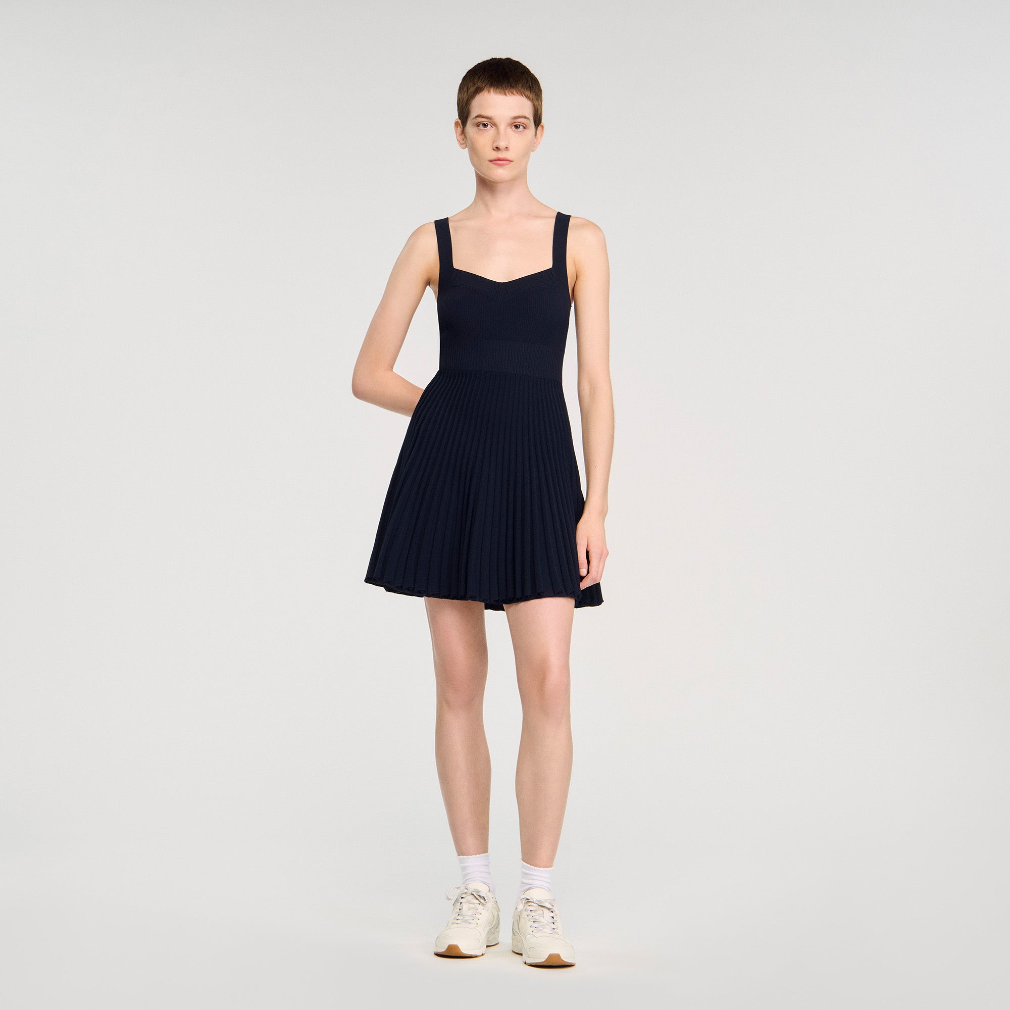 Magdaleine Short Knit Dress Navy Blue