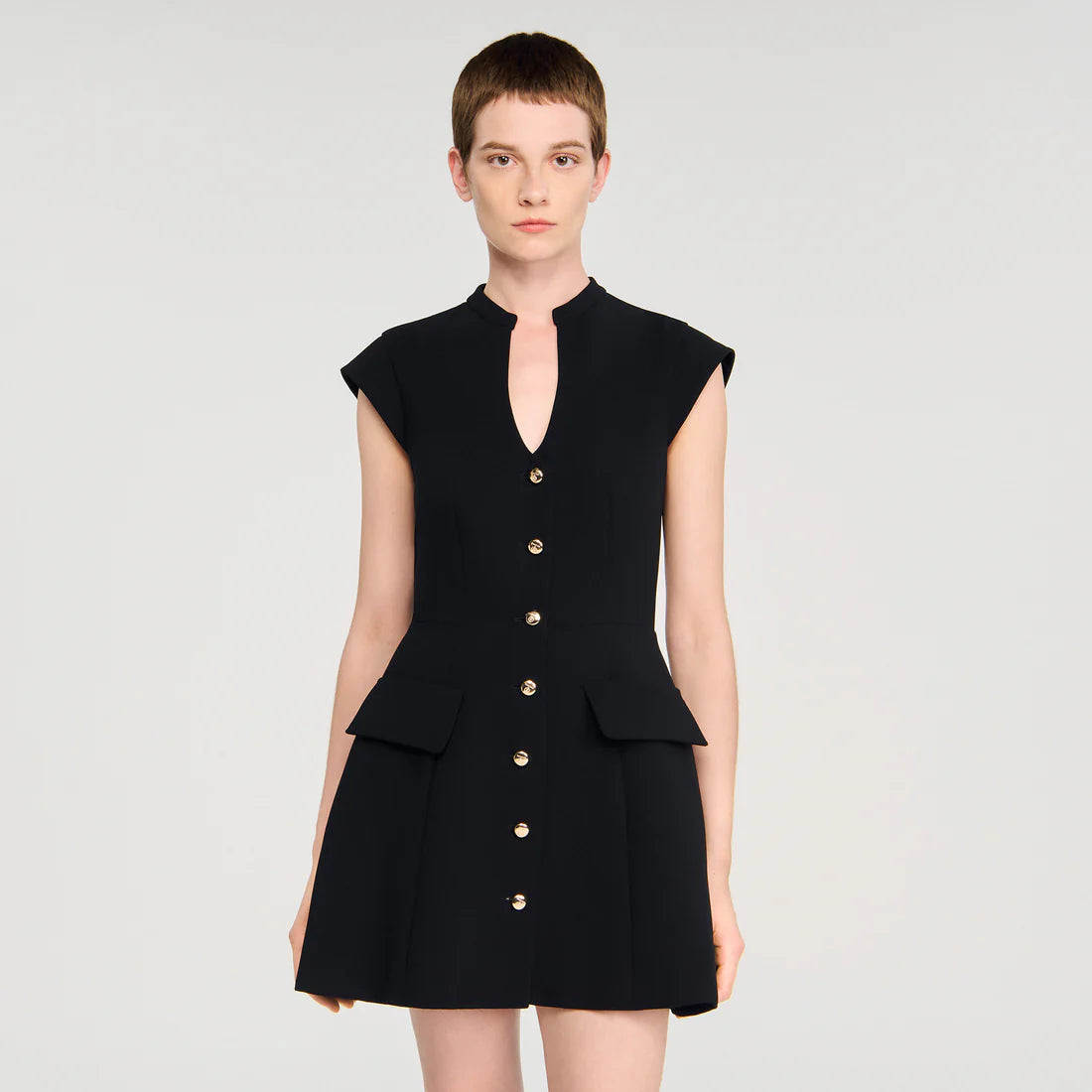 Constance Short Knit Dress Black Constance Short Knit Dress Black