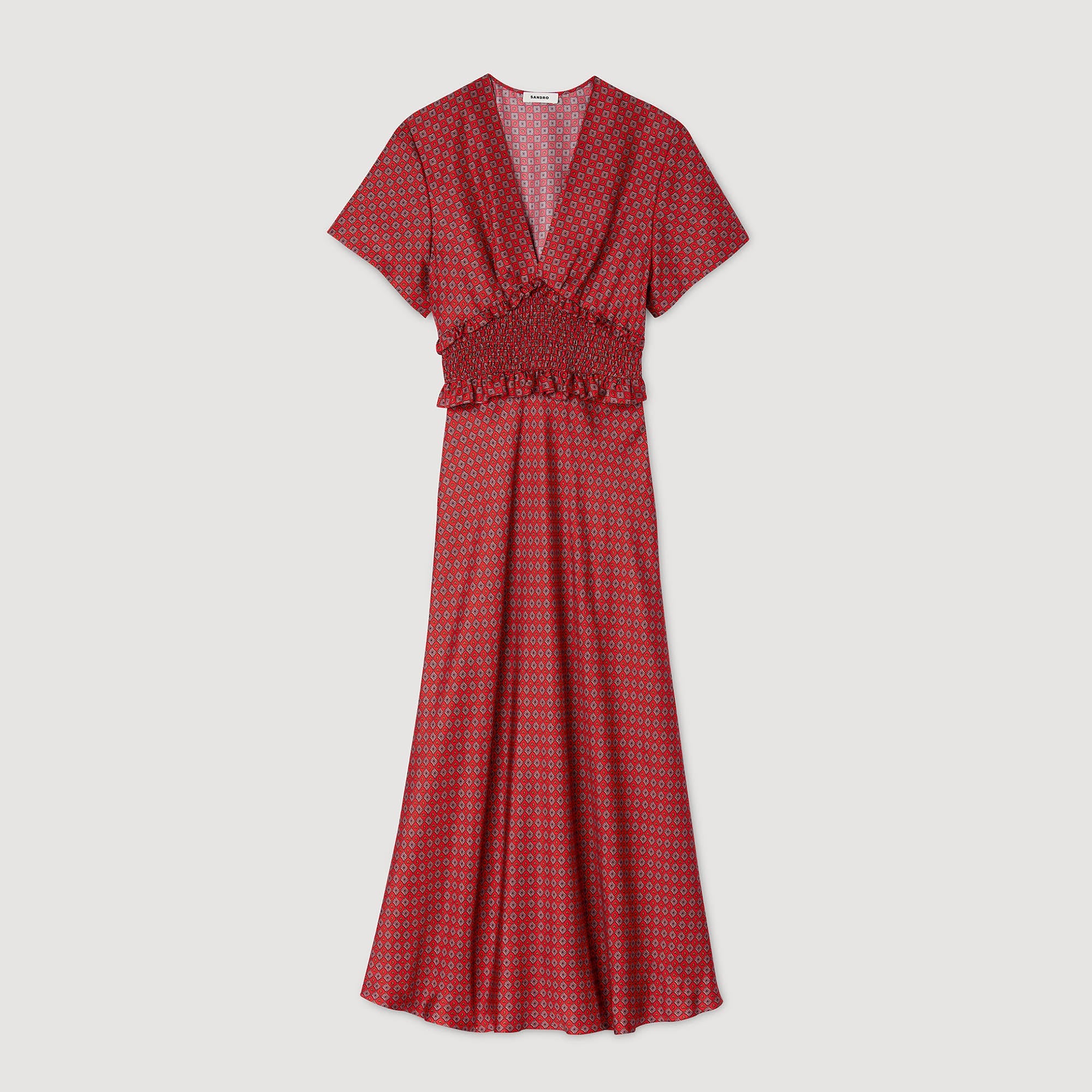 Laurana Scarf Print Maxi Dress Red / Pink