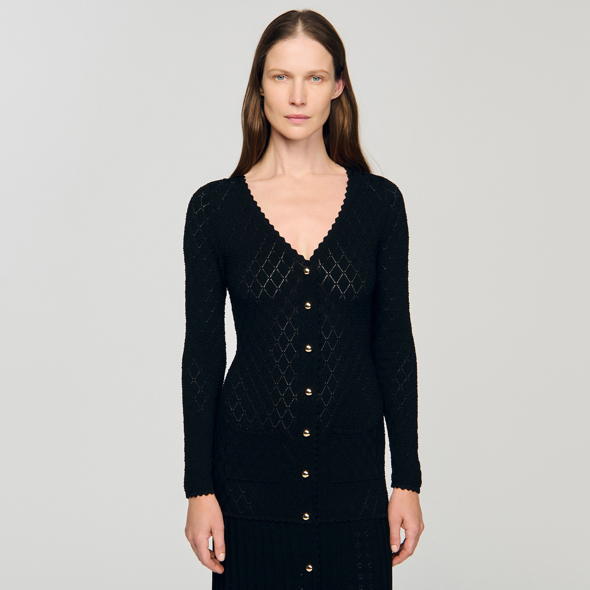 Sabah Fancy Knit Maxi Dress Black