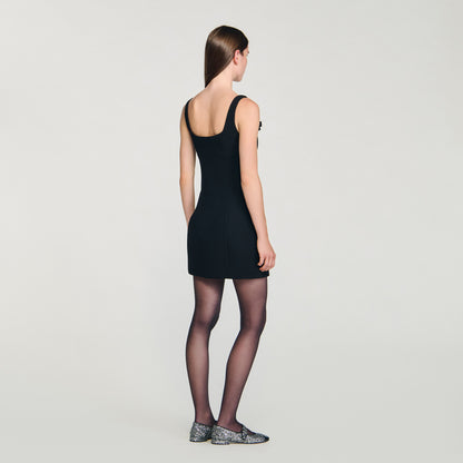Alessia Short Dress With Bows Black