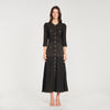 Ramia Pointelle Knit Midi Dress Black