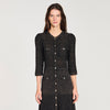 Ramia Pointelle Knit Midi Dress Black