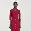 Ramia Pointelle knit midi dress Bordeaux