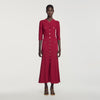 Ramia Pointelle knit midi dress Bordeaux