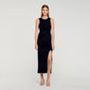 Guoda Rhinestone Slit Maxi Dress Black