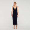 Sienna Rhinestone Heart Maxi Dress Black