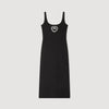 Sienna Rhinestone Heart Maxi Dress Black