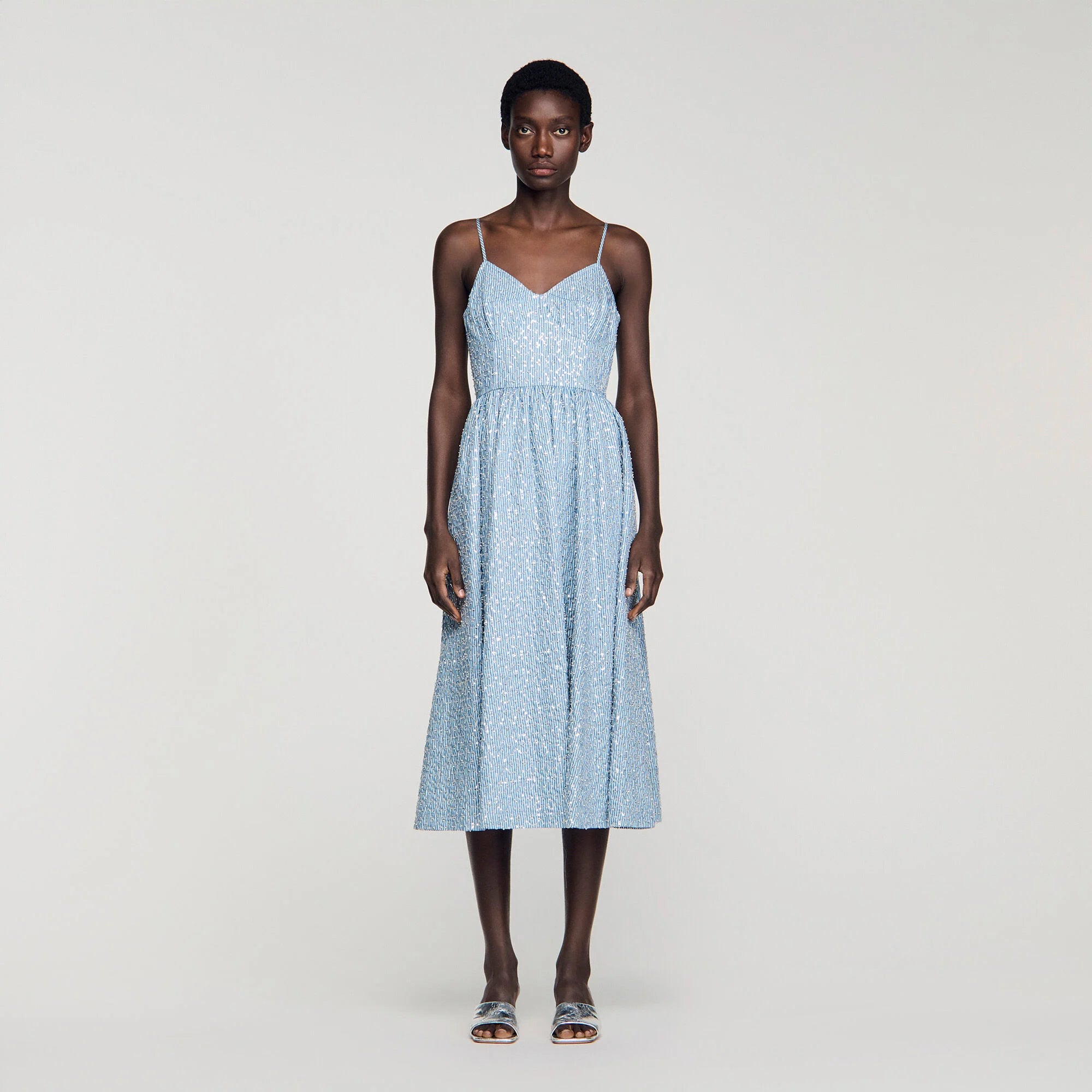 Iseanna Sequined Maxi Dress Blue