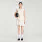 Bloom Two-Material Short Dress Ecru