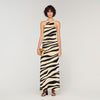 Zebraza Zebra Print Knit Maxi Dress Ecru / Black
