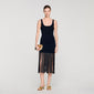 Amelia Fringed Knit Maxi Dress Black