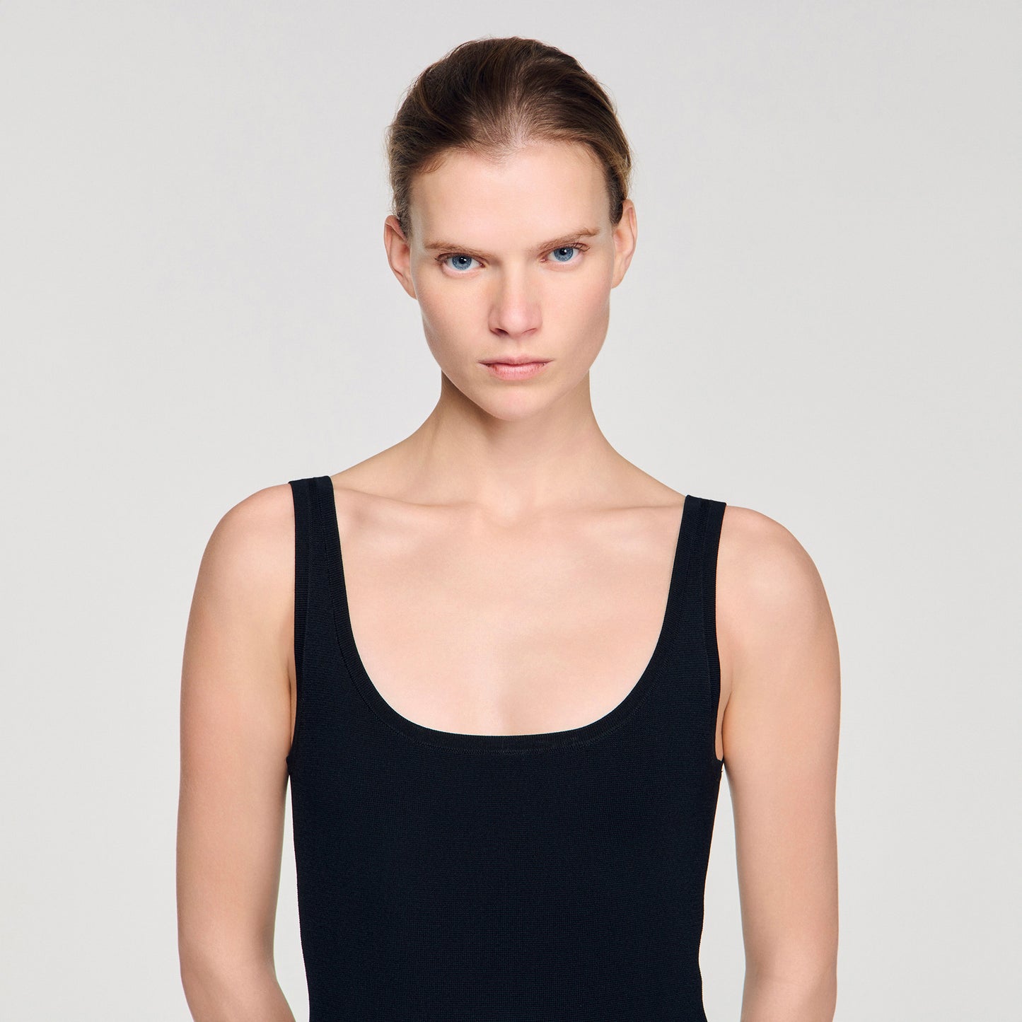 Amelia Fringed Knit Maxi Dress Black