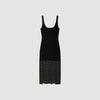 Amelia Fringed Knit Maxi Dress Black
