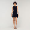 Chloe Floral Knit Short Dress Black