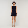 Chloe Floral Knit Short Dress Black